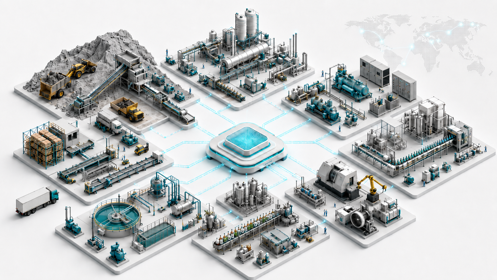 Parc industriel isométrique interactif Monixo